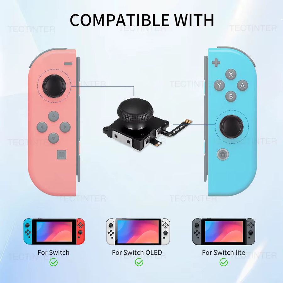 TECTINTER Hall-Effekt Ersatz-Joystick in Schwarz für Nintendo Switch, Lite und OLED Controller zur Vermeidung von Stick-Drift - Bild 2
