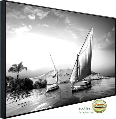 papermoon EcoHeat Infrarotheizung Boote Schwarz Weiss Matt-Effekt mit App-Steuerung und WLAN - Bild 1
