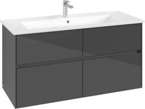 V&B Waschtischunterschrank Collaro in Glossy Grey mit mittiger Waschtischposition, B/T/H: 116,1 x 48,0 x 48,0 cm - Bild 1