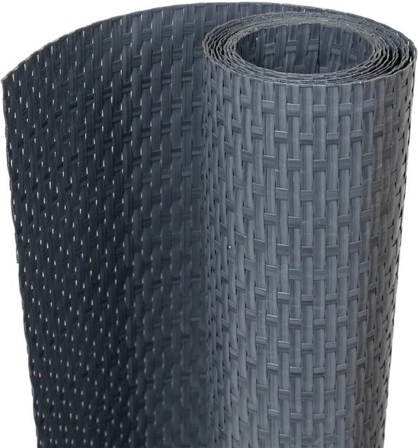 vidaXL Balkon-Sichtschutz aus Poly Rattan in Anthrazit, Breite: 600 cm, Höhe: 100 cm - Bild 1