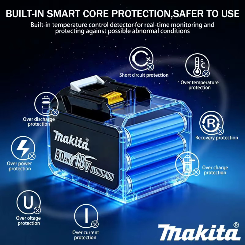Makita 18V LXT Lithium-Ionen Ersatzakku mit 9,0 Ah für Elektrowerkzeuge (BL1860, BL1850, BL1860B) - Bild 3