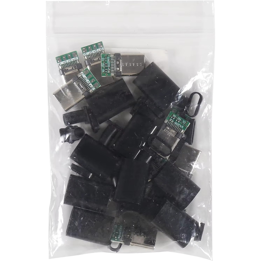 AOKIN 10er-Pack USB-C-Stecker USB 3.1 Typ-C Lötadapter mit Leiterplatte für die Kabelreparatur, schwarz - Bild 5