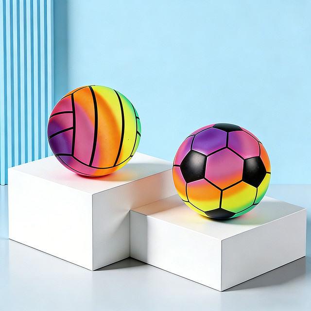 Wonflex Regenbogen-Farbverlauf Hüpfball, 22 cm, Bunt / Mehrfarbig - Bild 1