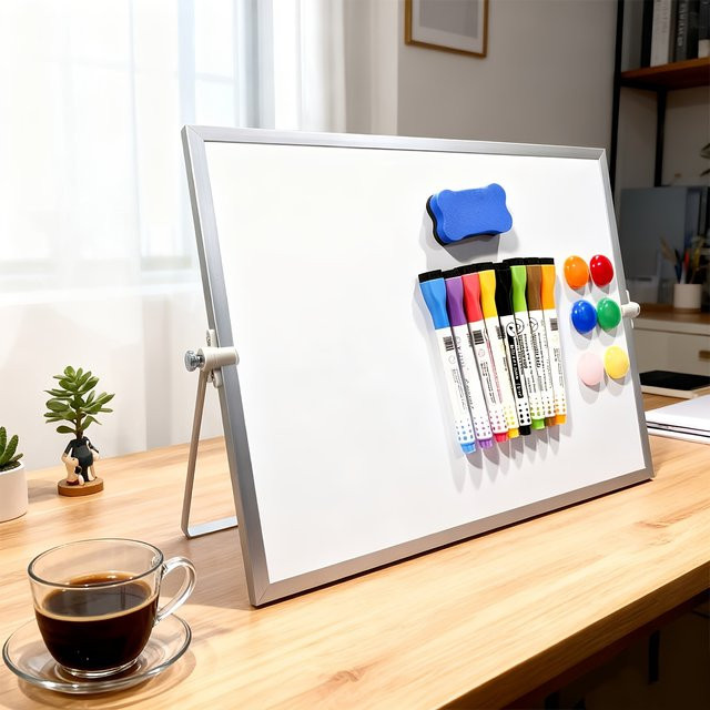 Makaron Magnetisches Whiteboard-Set mit 8 farbigen abwischbaren Markern und Magneten für Büro, Schule und Zuhause - Bild 1