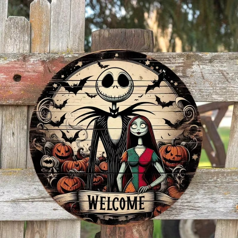 Rundes Halloween Wandschild aus Metall von Potdemiel mit abstraktem Design, Durchmesser: 20 cm - Bild 4