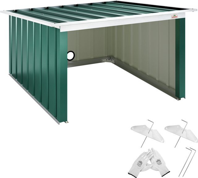 Mähroboter Garage aus Metall in Grün, B/T/H: 89 x 90 x 54 cm - Bild 1