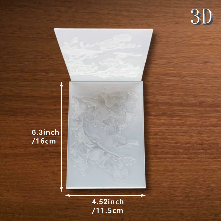 3D-Reliefmappe mit Jade-Orchideenblüten und Vögeln für Scrapbooking und Bastelarbeiten, Ausgabe 2025 - Bild 3
