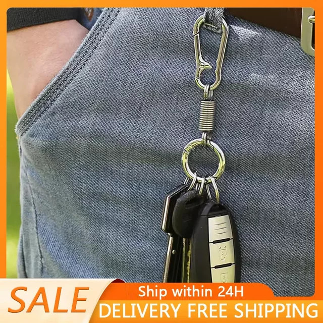Schlüsselring Edelstahl, Karabiner Clip, Herren - Bild 1