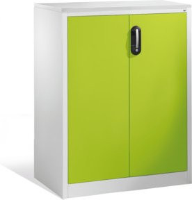 C+P Akten-Sideboard Acurado mit Drehtüren, 3 Ordnerhöhen, Front Viridingrün, Korpus Lichtgrau, H: 120 cm, B: 93 cm, T: 50 cm - Bild 1