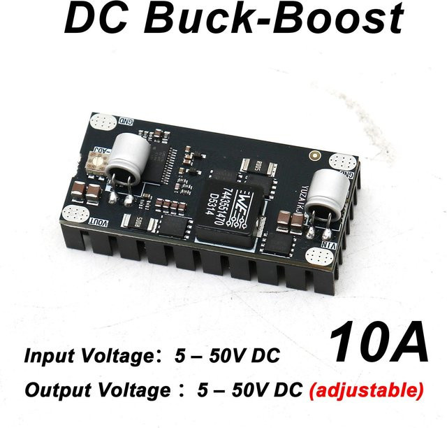 DykbRadio Buck-Boost Spannungsregler Aufwärts-/Abwärts-Strommodul 10A 50V DC in Schwarz - Bild 1