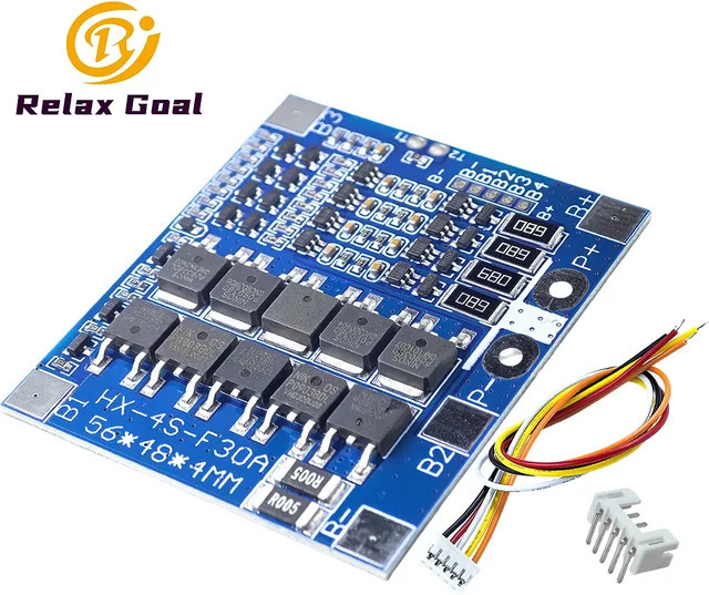 OLNYLO BMS 4S Batterieladeschutzplatine für 14,8 V Li-Ion 18650 und 12,8 V Lithium-Eisenphosphat, 30 A, Grün - Bild 1