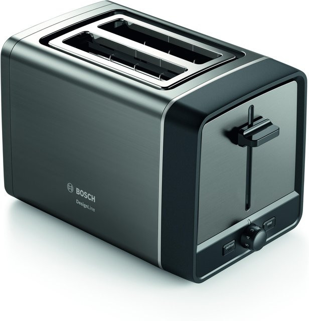 Bosch DesignLine TAT5P425DE Kompakt-Toaster für 2 Scheiben in Anthrazit Schwarz mit 970 W - Bild 1