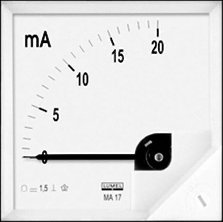 Lumel MA17 Einbaumessgerät mit Drehspule, Farbe: Weiß, B/H: 72 x 72 mm, Messbereich: 50 A/DC (60 mV) - Bild 1