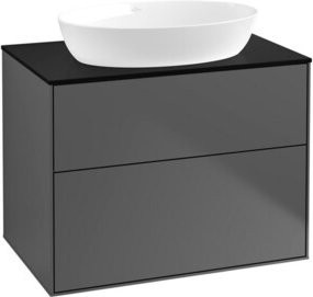 V&B Waschtischunterschrank Finion mit Wandbeleuchtung in Anthrazit matt, Breite: 80 cm, Tiefe: 50,1 cm - Bild 1
