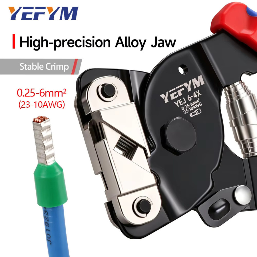YEFYM Mini-Kabelschuh-Crimpzange YEJ 6-4X für elektrische Kabelschuhe 0,25-6 mm² (23-10 AWG) - Bild 2