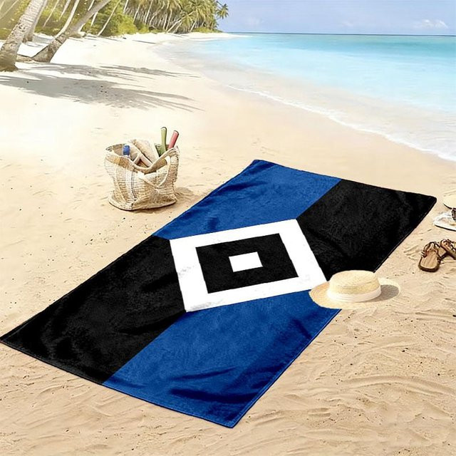 HSV Print Strandtuch My City Home, blaues weiches und schnelltrocknendes Handtuch für Strand und Camping, B/B: 80 x 160 cm - Bild 1