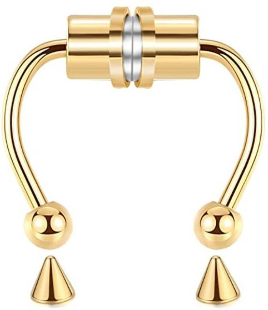 Love Home Garden Nasenringe, Magnetisch, Edelstahl, Gold, Unisex - Bild 1