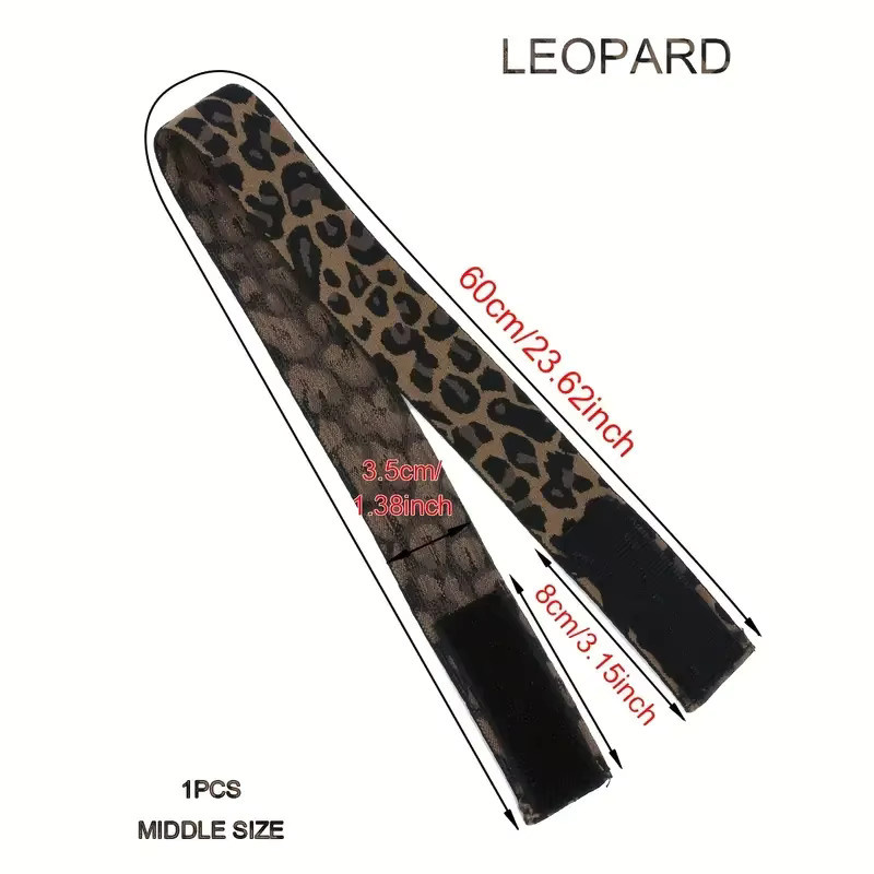 3 Stück Perücken Gummibänder, Silbrig, Leopard und Schwarz, Verstellbar - Bild 3