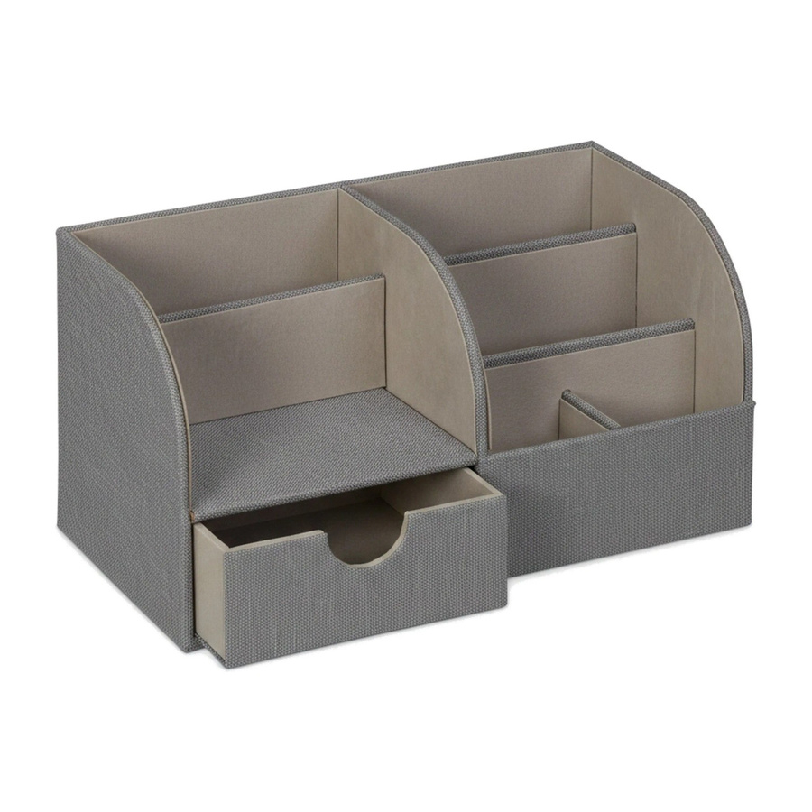 Relaxdays Schreibtisch Organizer aus MDF mit Schublade in Grau, B/T/H: 28,0 x 14,5 x 14,5 cm - Bild 2