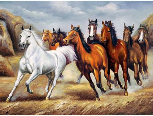 Diamond Painting Pferd von FIYO als moderne Handarbeit mit Strass-Stickerei in Schwarz und Multicolour, B/H: 30 x 20 cm - Bild 1