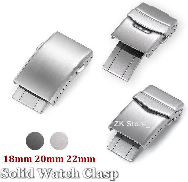qinband Uhrenverschluss Faltschließe, Edelstahl, Silber, Unisex - Bild 1