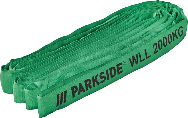 Parkside Hebeschlinge 2er Set in Grün mit 2 m Länge und Tragkraft bis zu 2000 kg - Bild 1