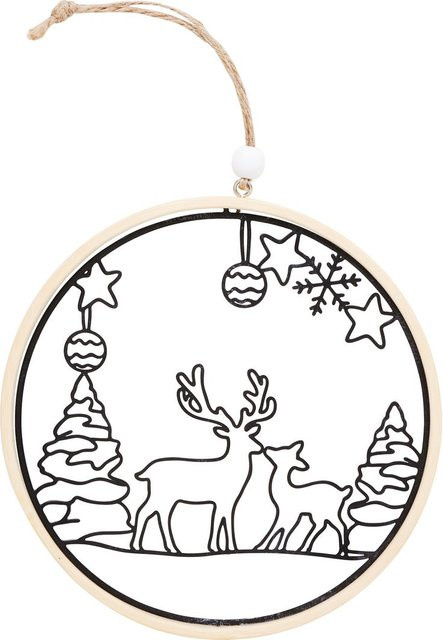 VBS Dekoring Metallmotiv Rehe in Schwarz für Winter und Advent - Bild 1