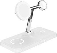 Targus HyperJuice Next Qi2 4-in-1 Magnetische Ladestation mit AC-Netzteil, 15 Watt Fast Charge, Weiß - Bild 1