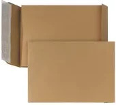 POSTHORN Faltentasche ohne Fenster DIN B5 braun selbstklebend aus Kraftpapier und Wellpappe - Bild 1