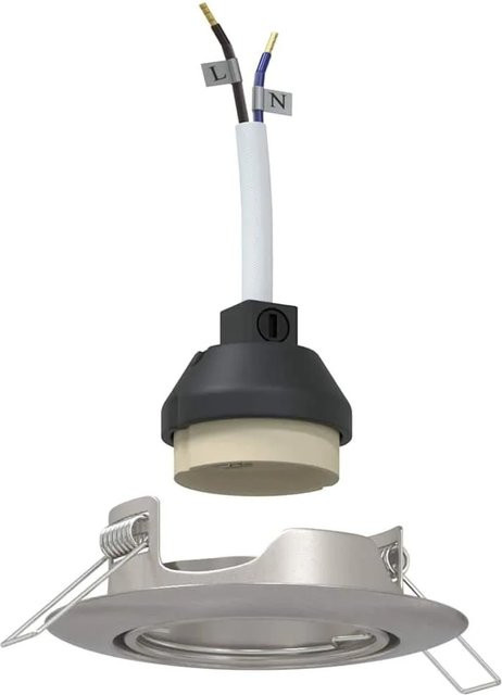 vidaXL Spotlight Set 12 Stück Silber aus Metall, Einbaustrahler mit GU10 Fassung, B/T/H: 9 x 9 x 2,5 cm - Bild 1