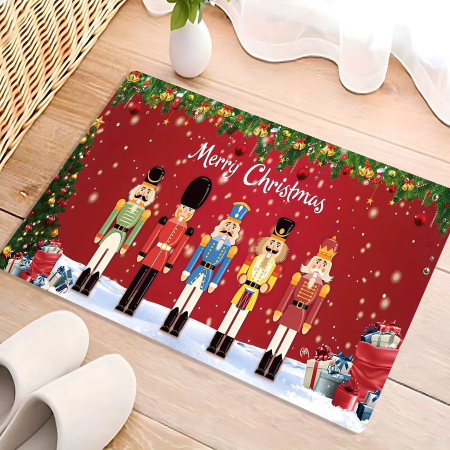 VIKAMA Weihnachts-Nussknacker Fußmatte multicolor, rutschfest und geräuschreduzierend als Druckteppich für Eingangsbereich, Flur oder Badezimmer - Bild 3