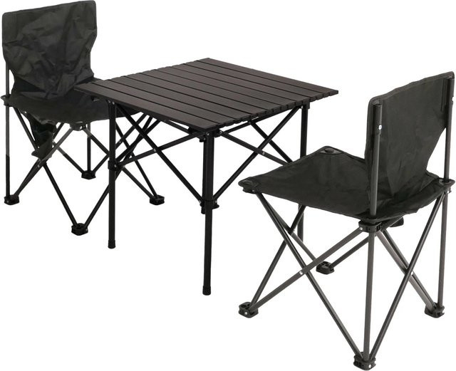 MCW Campingset N50 mit Tisch und 2 Klappstühlen aus Metall in Schwarz - Bild 2