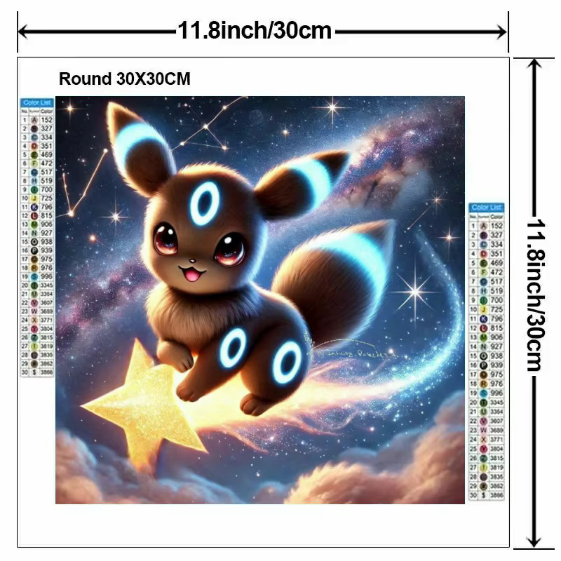 Potdemiel DIY 5D Diamant-Malerei-Set Pokémon Cartoon Motiv in Multicolour zur Wanddekoration - Bild 2