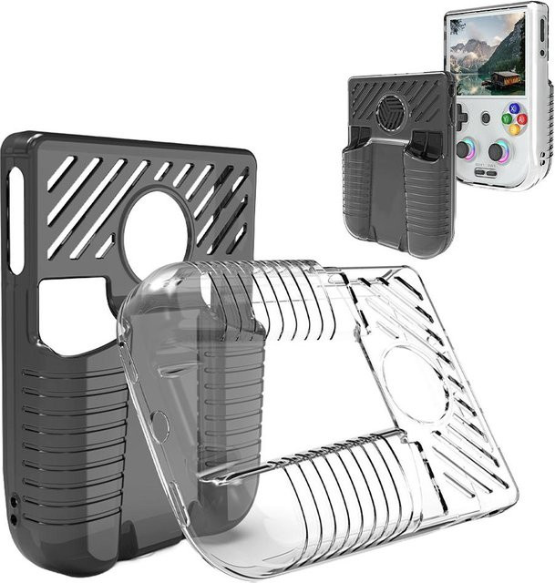 Anbernic TPU-Schutzhülle für RG 406V Handheld-Spielekonsole, transparent, kratzfest und stoßfest mit verbessertem Griff - Bild 1