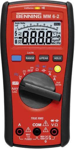 Benning MM 6-2 Digitales Hand-Multimeter LoZ CAT III 1000 V / CAT IV 600 V in Rot - Bild 1