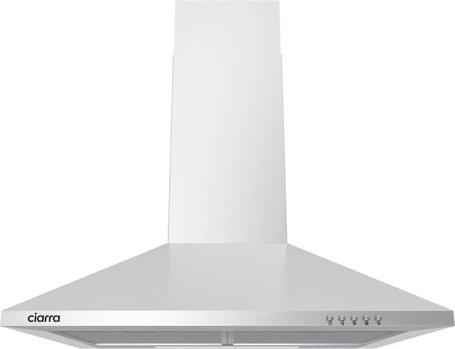 CIARRA Dunstabzugshaube CAS6201A in Schwarz und Silber, Wandmontage, 370 m³/h, 3 Leistungsstufen, Umluft und Abluft mit LED-Display - Bild 1