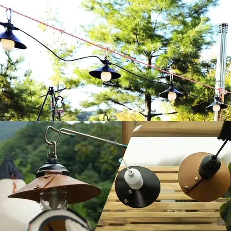 77UF Outdoor-Lampenabdeckung aus PU-Leder in Braun als Lampenschirm-Schutz für Zelte und Picknick-Dekorationen - Bild 2