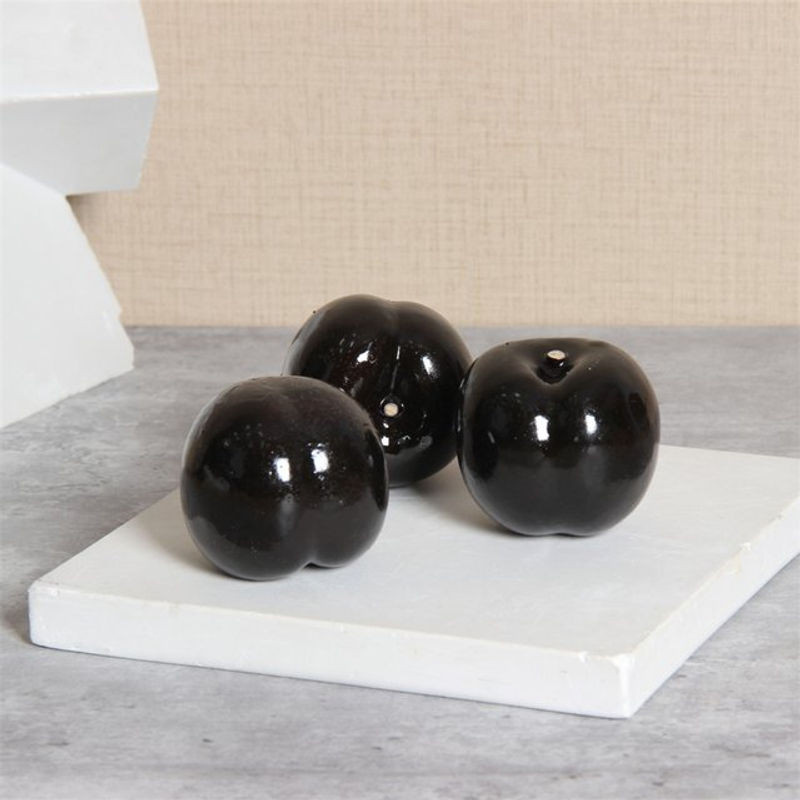 6 Stück künstliche schwarze Pflaumen als Dekoration für Home und Restaurant, Simulation Obst für Fotografie und Party-Dekoration - Bild 1