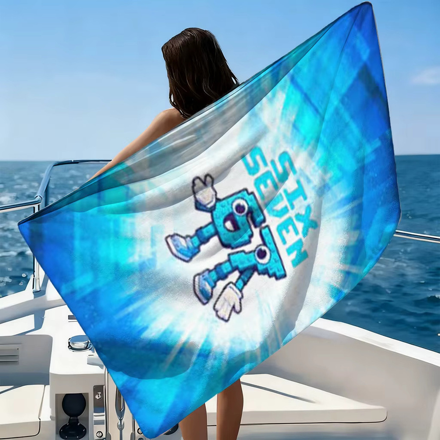 Six Seven 67 Freundschafts-Strandtuch in Blau, schnell trocknend und super saugfähig - Bild 2