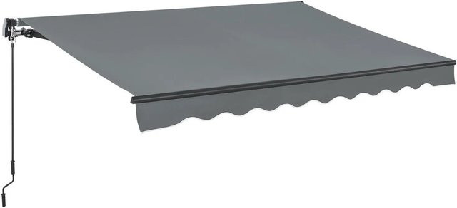 Juskys Gelenkarmmarkise aus Polyester in Grau, B/T: 400 x 300 cm - Bild 1