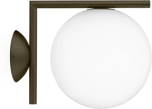 Flos IC Outdoor Wandleuchte in Braun aus Stahl mit Opalglas und dimmbarer LED in Kugelform - Bild 1