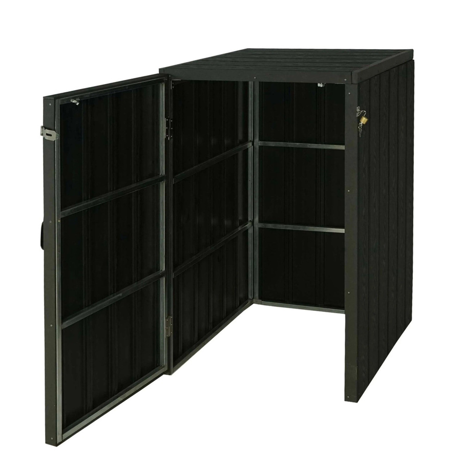 MCW WPC-Mülltonnenverkleidung J28 Mülltonnenbox in Anthrazit, B/T/H: 117 x 80 x 105 cm - Bild 2