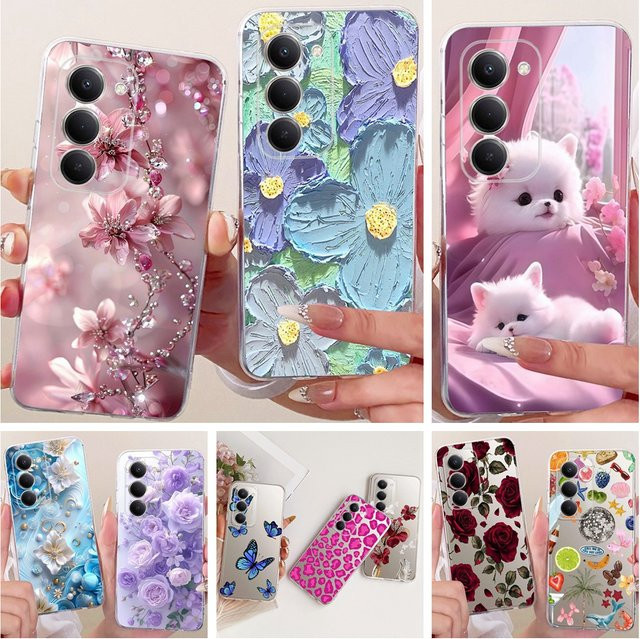 Transparente Silikon Schutzhülle mit Blumen-Bogen-Design für Xiaomi Redmi 15 und Redmi 15C - Bild 1