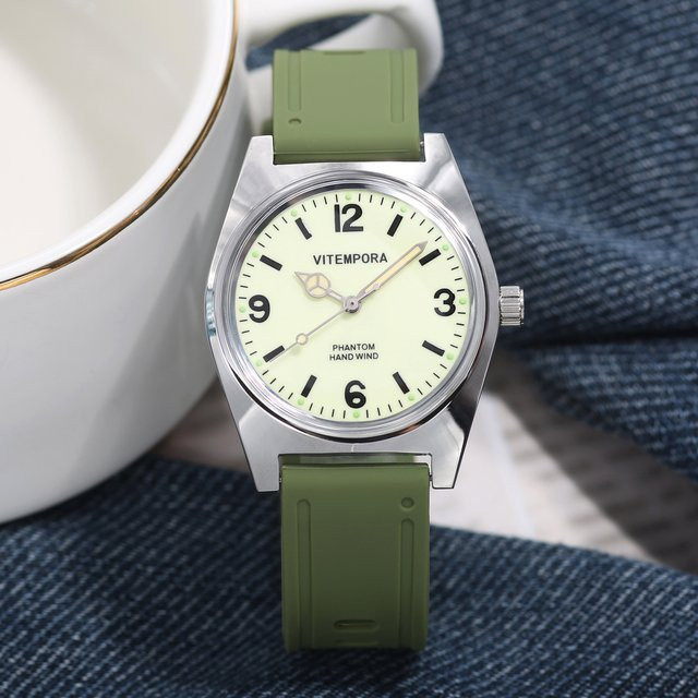 HEIMDALLR Armbanduhr, Handaufzug, Edelstahl, 36 mm, Kautschuk, Herren - Bild 1