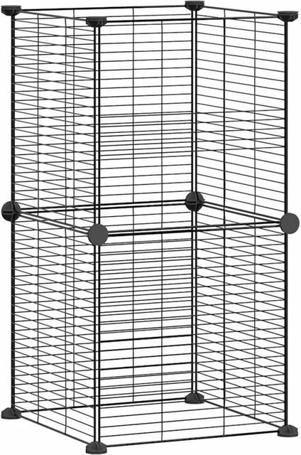 vidaXL 8-teiliger Haustierkäfig aus Stahl in Schwarz, Modell 6, B/T/H: 35 x 35 x 35 cm - Bild 1