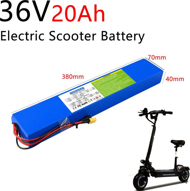 DAWEIKALA Lithium-Ionen-Akku für Elektroroller, 36 V 20 Ah, Blau - Bild 1