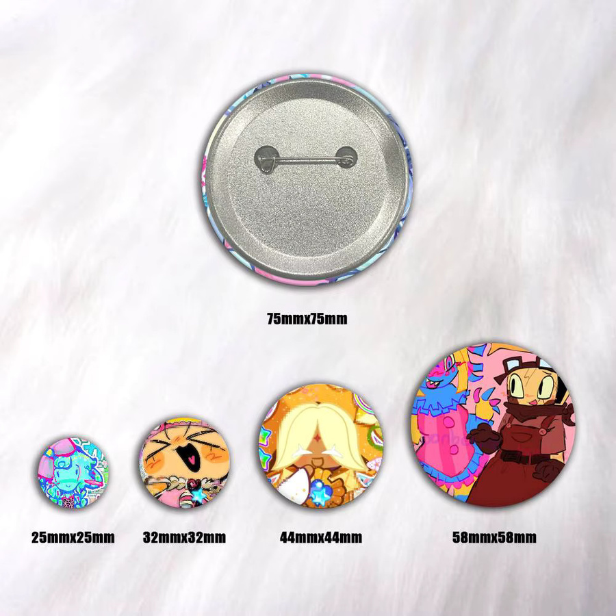 Runde Anime-Mädchen Manga-Anstecknadeln aus Metall in Multicolour für Rucksäcke und Kleidung - Bild 2