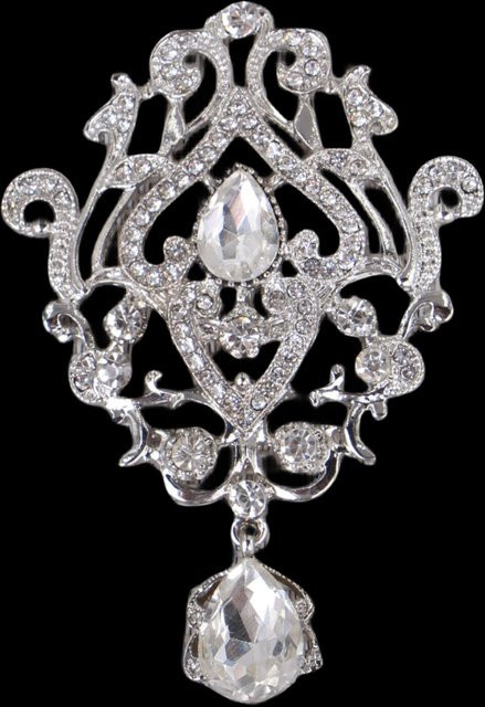 DIEZI Brosche, Gold Silber Farbe, Kristall, Damen - Bild 1