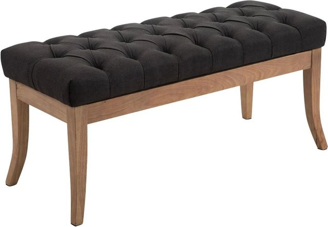 CLP Sitzbank Ramses Chesterfield Stoff Dunkelgrau B/T/H: 100 x 38 x 46 cm - Bild 1