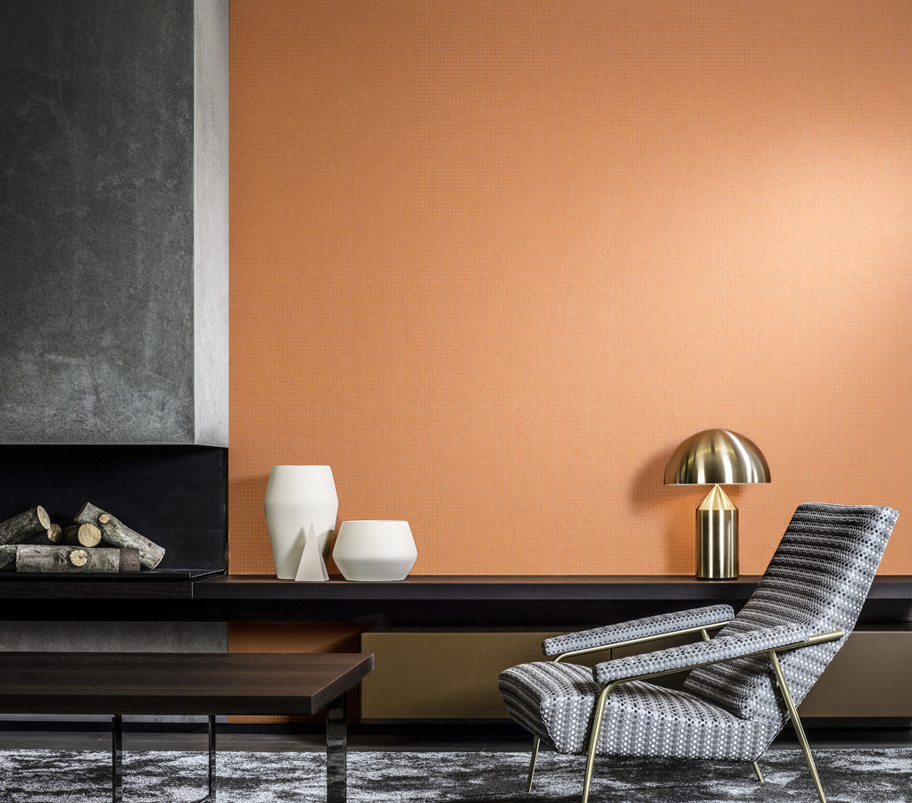 Arte International Tapete Dots 31024 in Apricot Orange mit abstraktem Bauhaus-Design und mattem Non-Woven-Finish - Bild 1